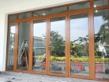 CỬA XẾP TRƯỢT NHÔM XINGFA NHẬP KHẨU MÀU VÂN GỖ